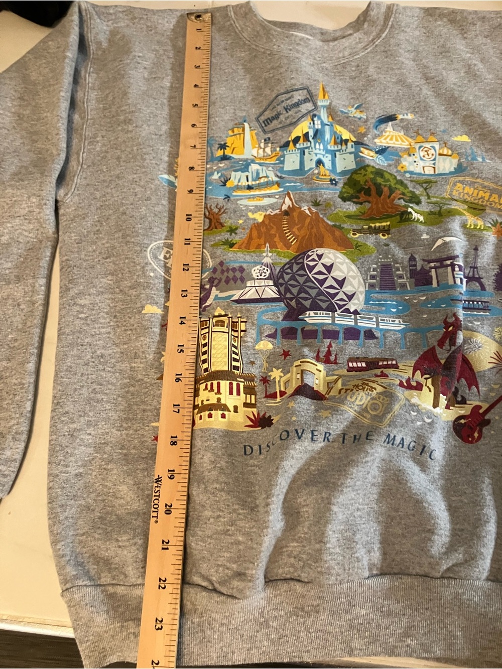 Disney Walt disney world grey Sweatshirt with Colorful Park Montage - Picture 3 of 8